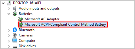 reinstall microsoft acpi compliant control method battery